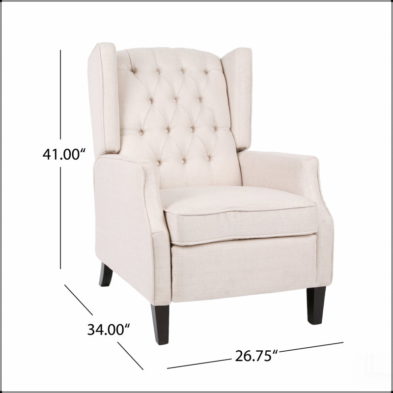 RECLINER, Beige Faux Leather