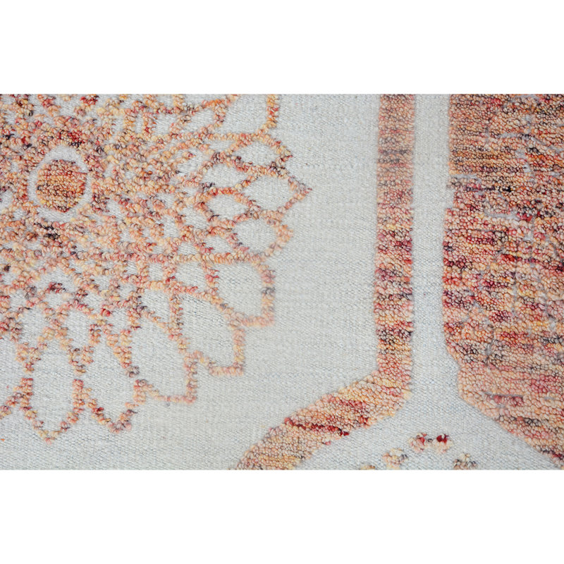 Wool Geometric Area Rug in Ivory, Rectangle 8' x 10'