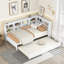 Lit de jour simple en bois avec lit gigogne simple, lit de jour avec tablette de rangement et ports de chargement USB-1982793530-1982793531