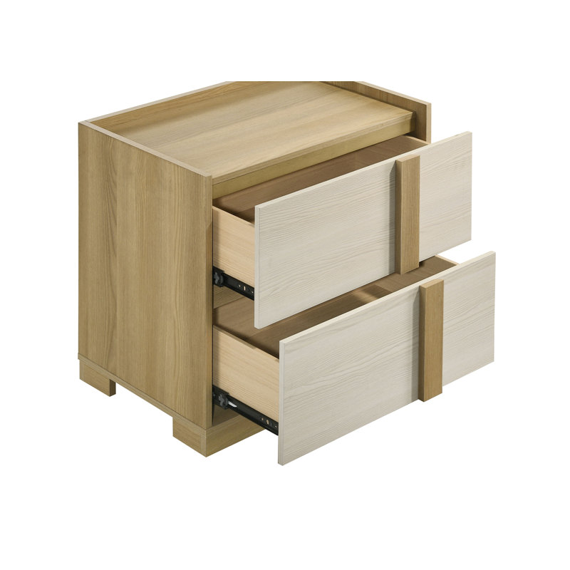Ensemble de chambre avec grand lit 4 pièces Hyland Naturel, Grand