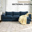 Canapé modulaire rembourré 4 pièces en chenille beige avec repose-pieds amovible - entièrement compressé, aucun assemblage requis-1647571221