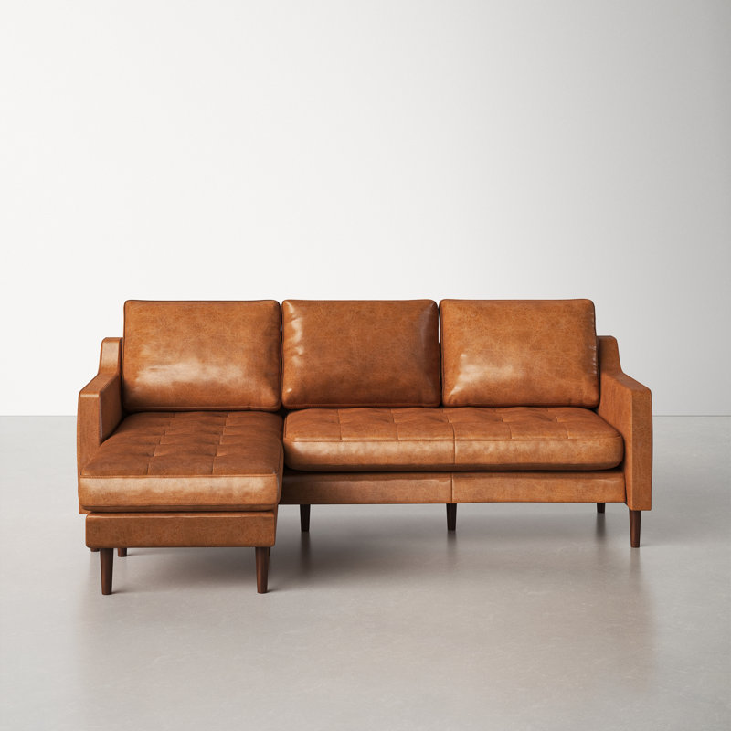Daylen 2 - Piece Genuine Leather Reversible L-Sectional