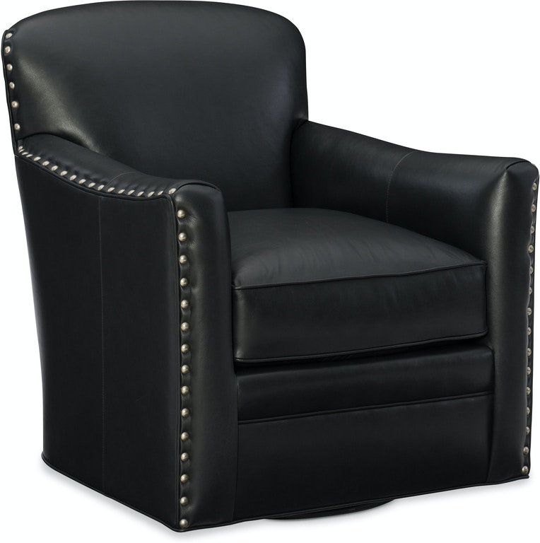Luna Swivel Armchair, Swivel - Standard, Pewter, Outsider Raven Genuine Leather