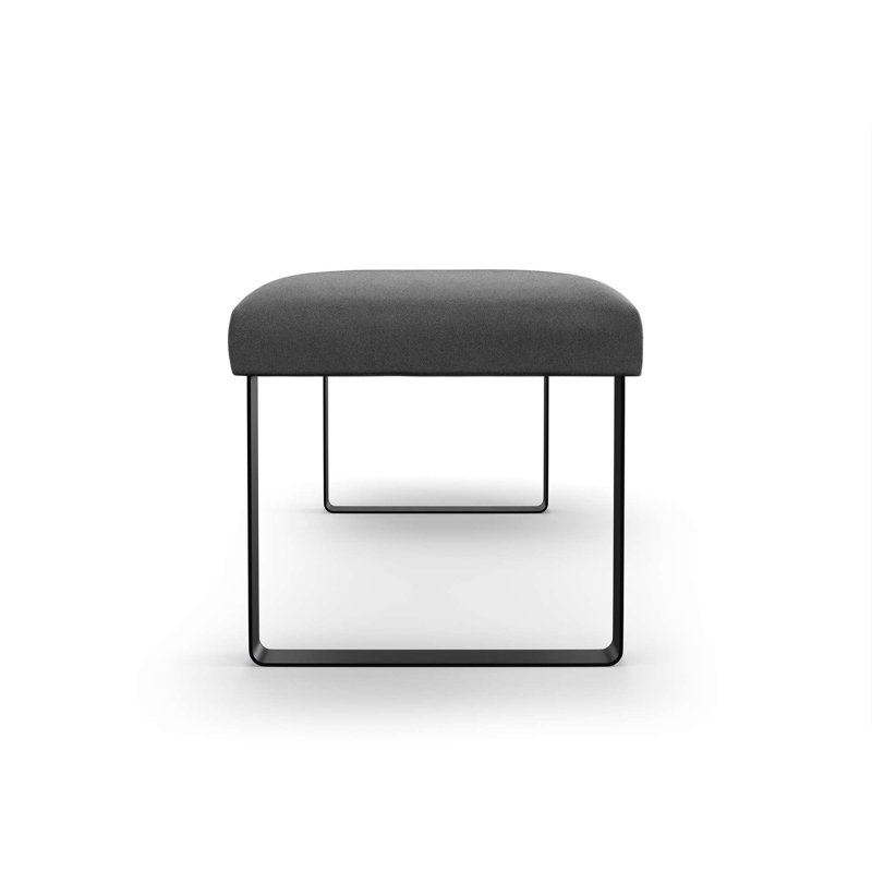 Naquaria Upholstered Bench, Light Grey/Black