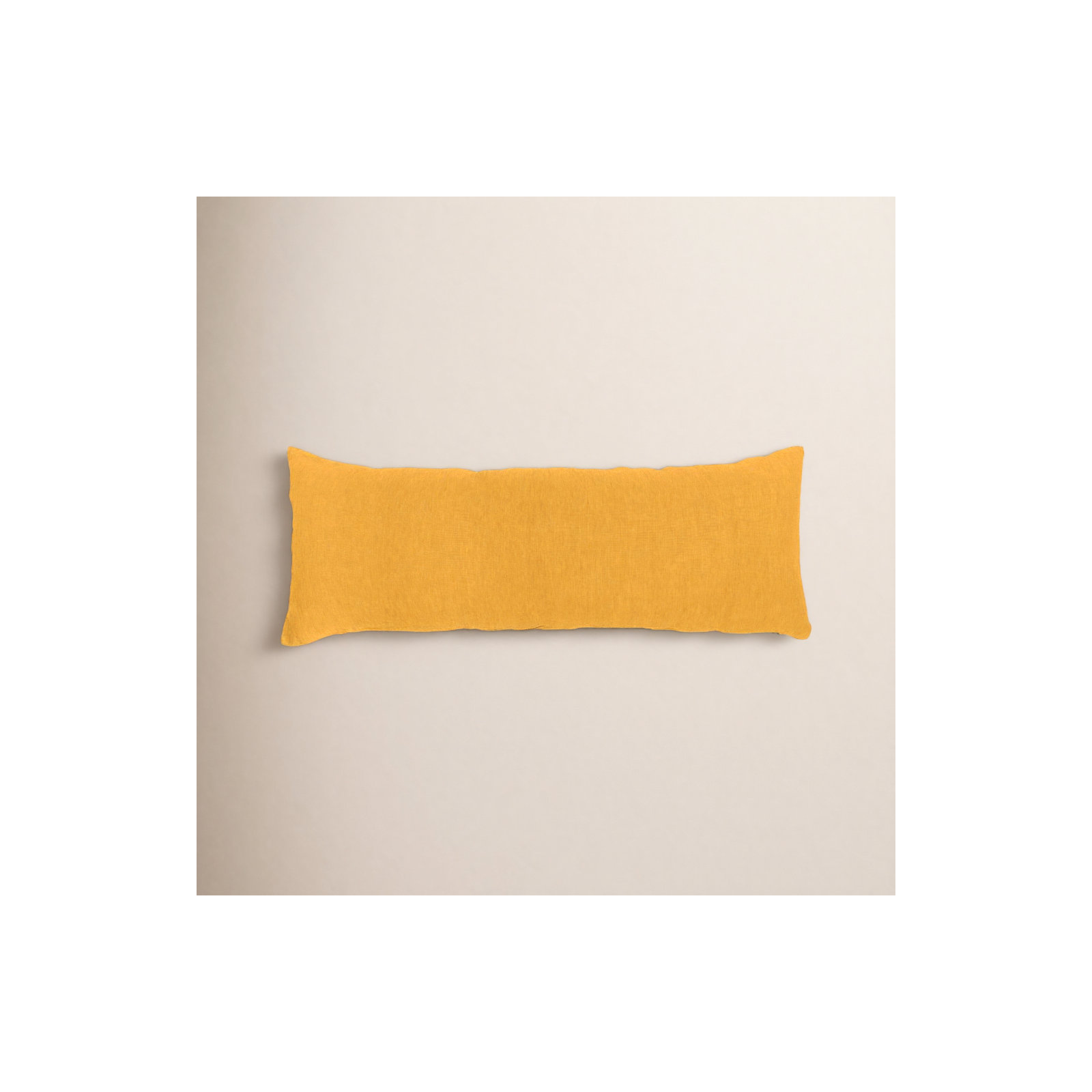 100% French Linen Pillow Sham, Honey, Rectangle 16"H x 44"W, Pillow Cover Only - No Insert