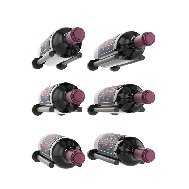 Omparsad 1 Bottle Wall Mounted Wine Bottle Rack with Collars, Matte Black