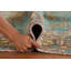Tapis géométrique bleu traditionnel 6 x 9