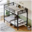 Lit simple superposé en métal avec garde-corps de 14,17 po de hauteur, 19 barres transversales, capacité de 400 lb et plus, rangement sous le lit, noir