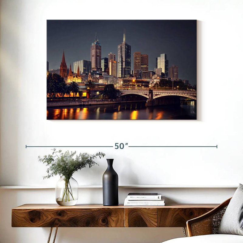 Rorry Melbourne Night Skyline, 26" H x 39" W