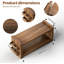Rangement à 2 étages en bois massif avec table de café et matcha | avec porte-paille pour Matcha, dosettes, sucre, thé, tasses, agitateurs, comptoir de rangement pour tasses