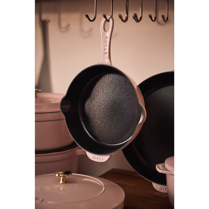 STAUB Cast Iron 11-Inch Traditional Deep Skillet - Peony Pink