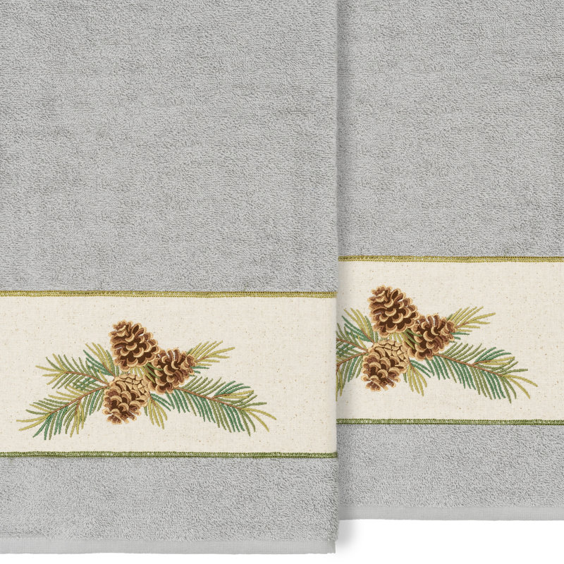 Pierre 100% Turkish Cotton Bath Towel, Light Gray