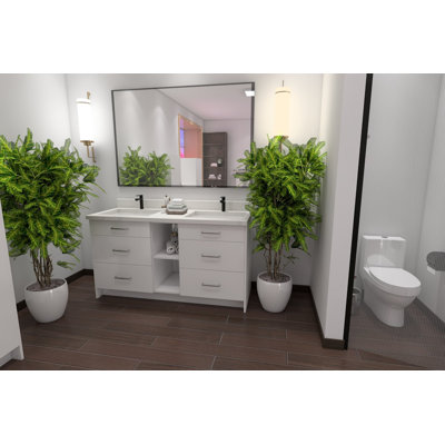 Base de meuble-lavabo double 61 po Sarasota, prête à installer