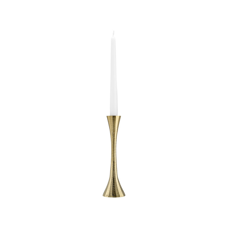 Porte-bougie conique en métal, Brun / or, H 9 po x l 3 po x P 3 po
