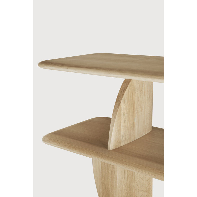 Geometric Solid Wood Geometric Bookcase, Natural
