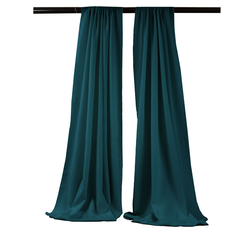 Angiens Polyester Semi-Sheer Drape Pair, Teal Dark