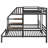 Metal Triple Bunk Bed With Storage Shelves Staircase-590518774