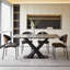 Grey Sintered Stone Dining Table with Black Carbon Steel Cross Legs, Modern Minimalist Design Fast Dispatch From UK Warehouse – Dispatched Within 2 Days-2103281066