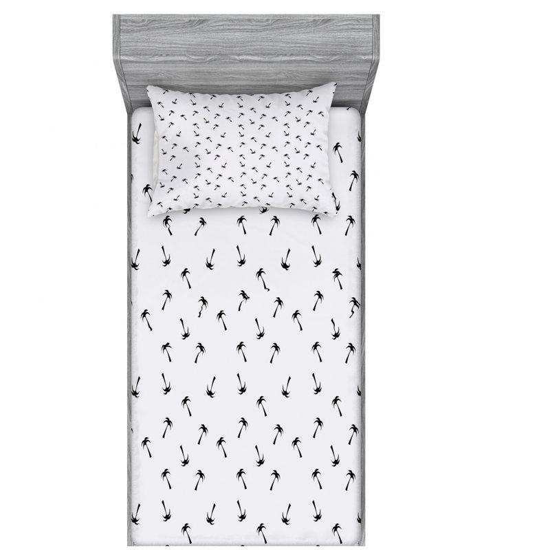 Ensemble de draps floral minimaliste, Ensemble de draps pour lit simple avec drap-housse