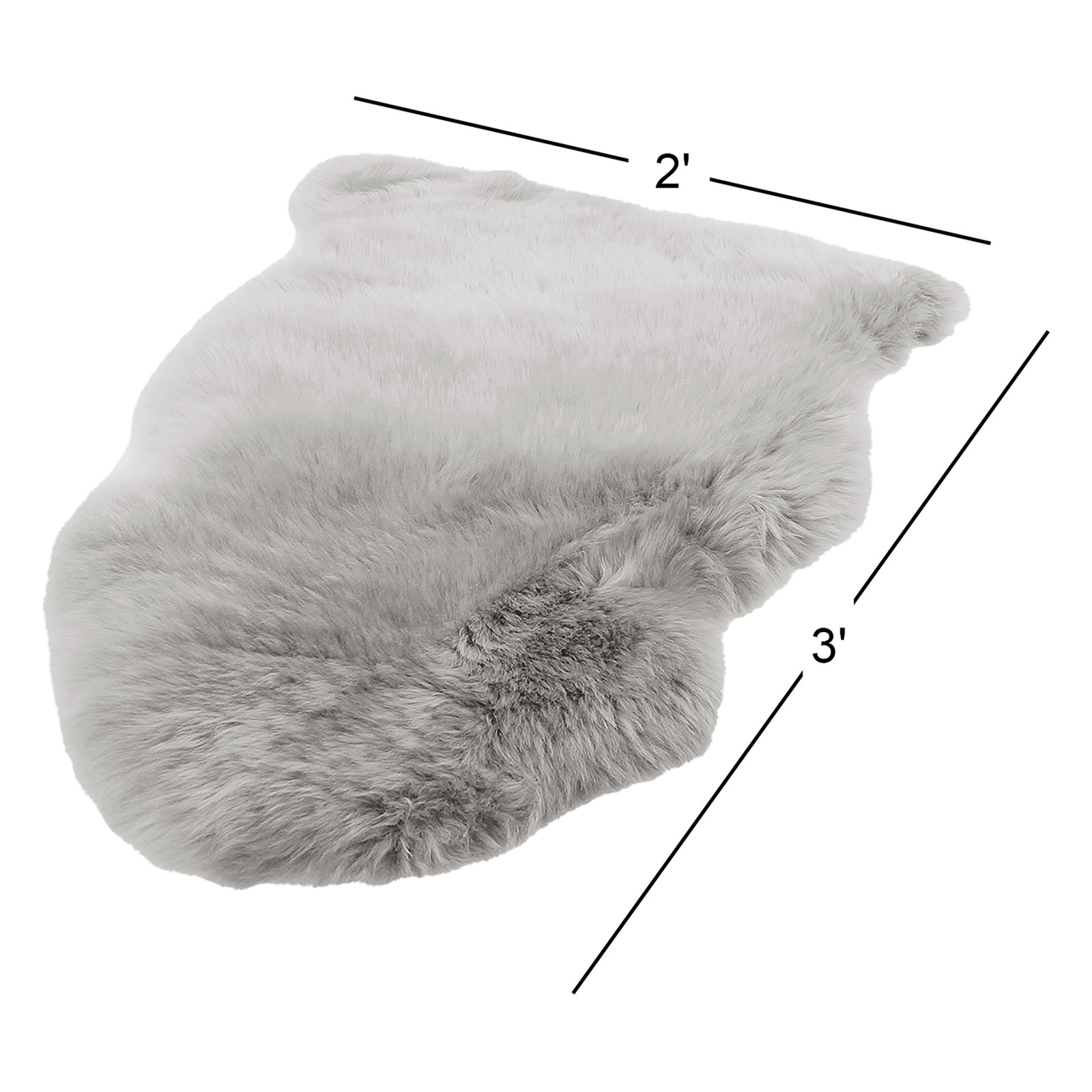 Kestwick Sheepskin Dove Gray Rug, Novelty 2' x 3'