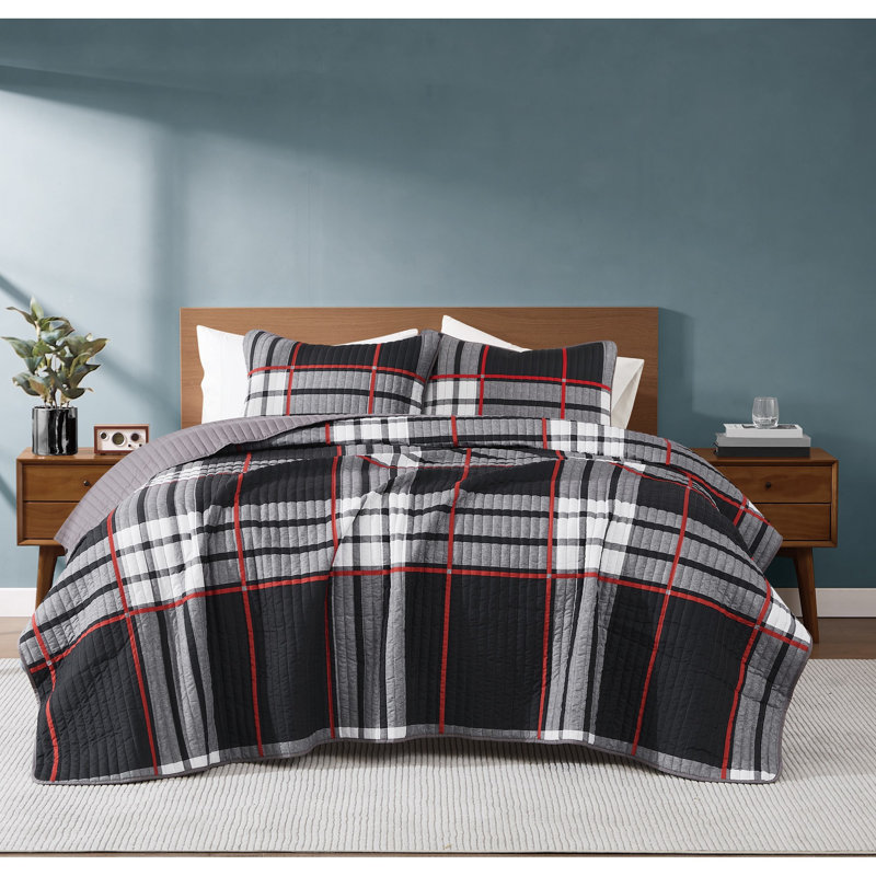 Truly Soft Danbury Plaid Quilt Set, Twin Duvet Cover + 1 Standard Sham