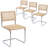 18.1 " H Solid Wood and Wicker / Rattan Cantilever Chair-1289408525