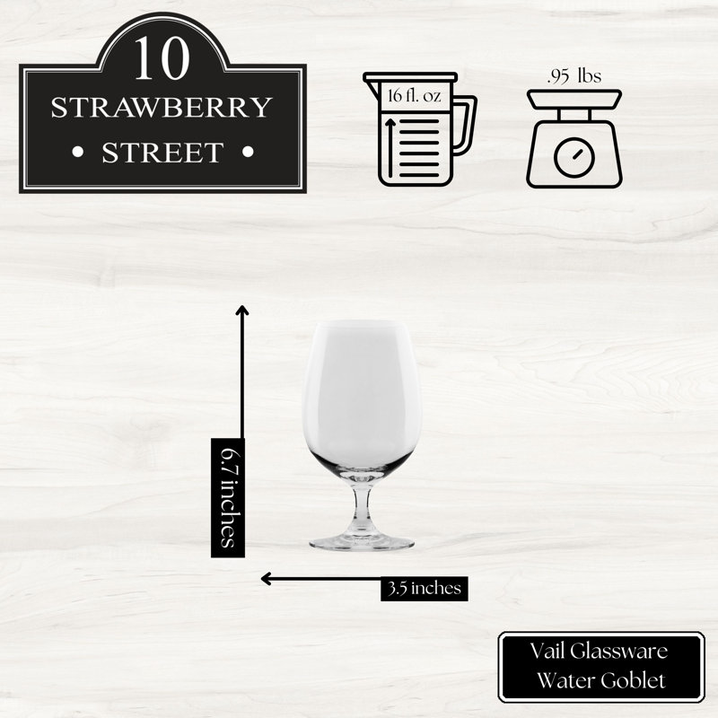 10 verres Vail Street, gobelet d'eau