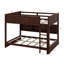 Lit superposé grand sur grand avec bibliothèque et ports USB, cadre de lit superposé polyvalent-501710776