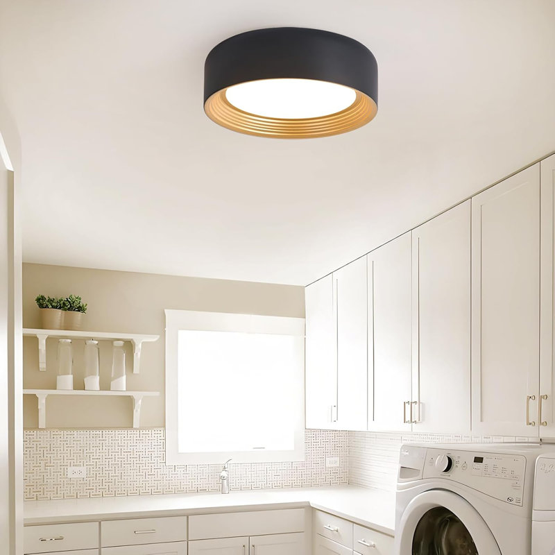 Plafonnier encastré à intensité variable, luminaire à DEL 24 W, éclairage rond 3000K-6500K 5CCT, luminaire moderne 11,81 po pour salle de lavage