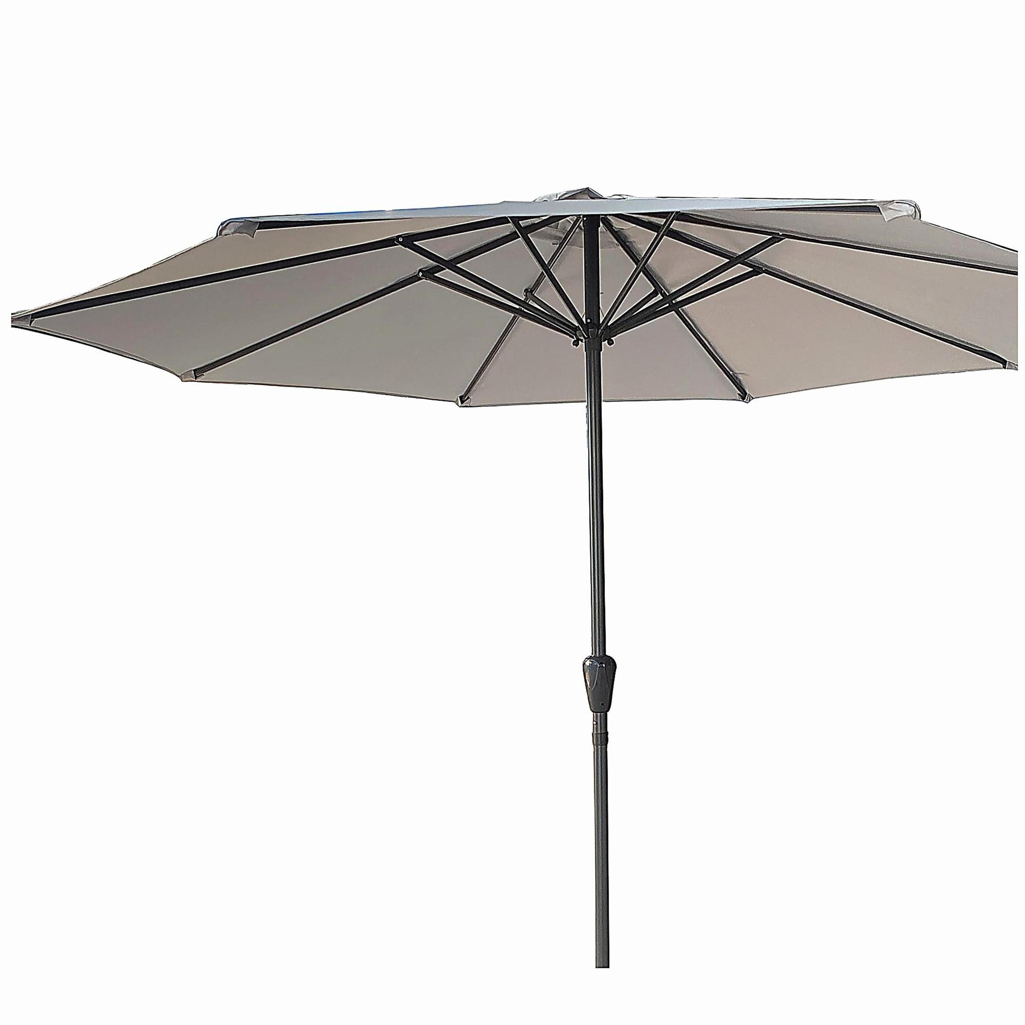 aluminum ribs umbrella patio Outsunny 11ft Cantilever with Base Offset Crank Brown For your large oval and rectangular tables California Umbrella SDAU908-117-F09 Bronze/Olefin/Navy Blue