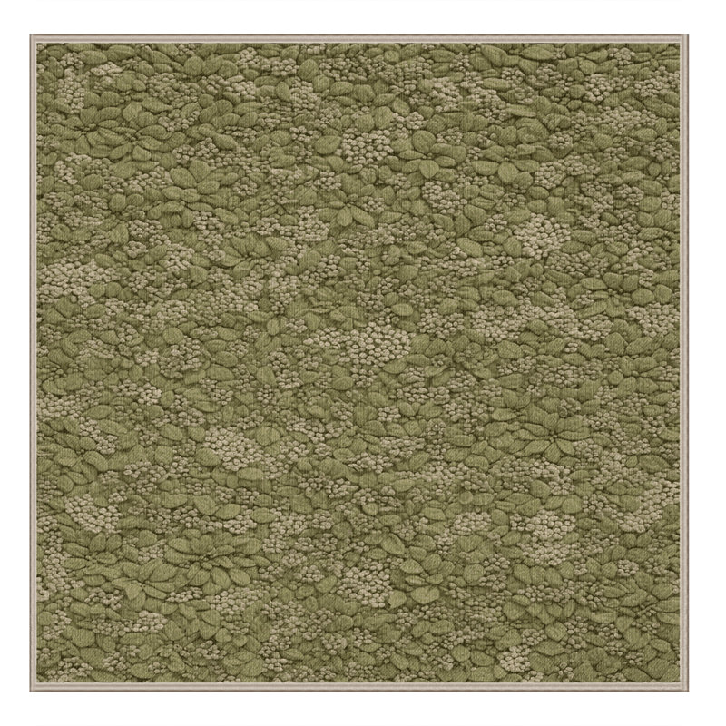 Tapis botanique brun lavable à la machine, Carré 7 pi