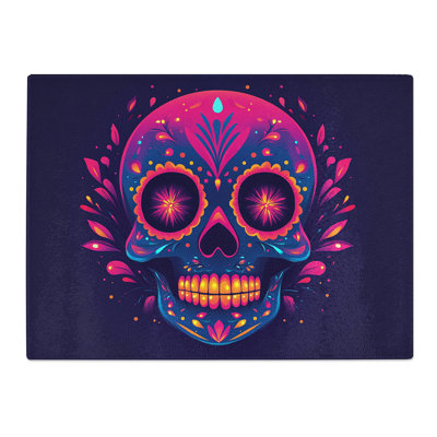 Sugar Skull  Glass Chopping Board
