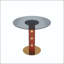 Table de salle à manger ronde 33,5 "moderne en verre trempé avec base dorée