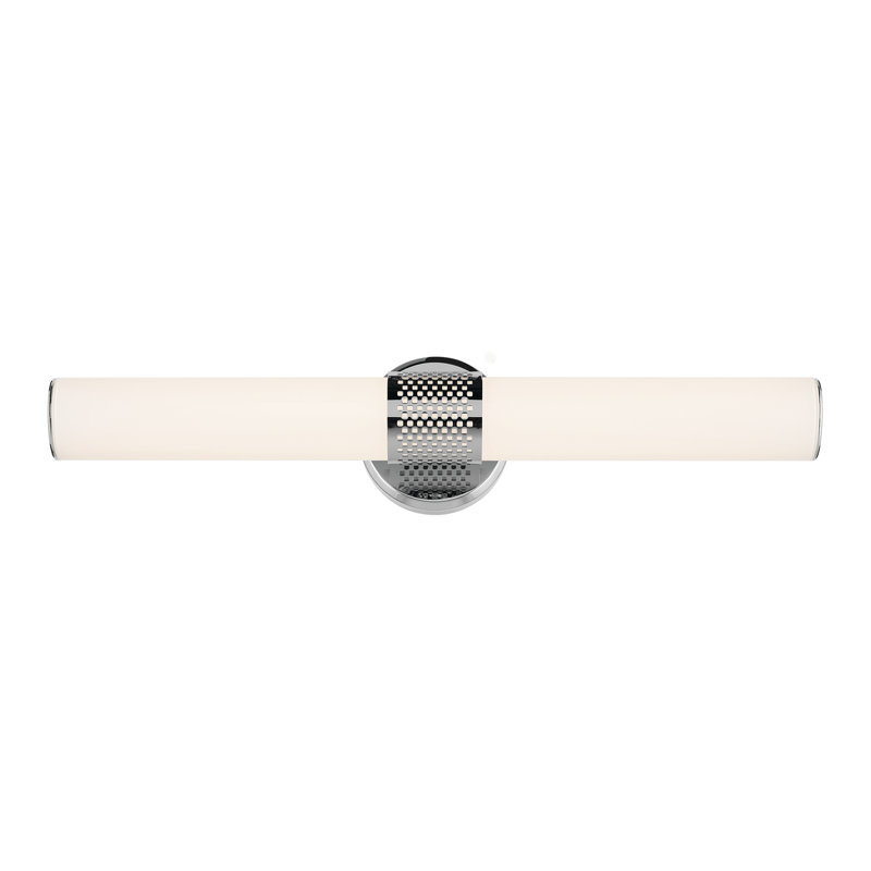 24.25" Bath Bar Medium LED with White Glass, Chrome