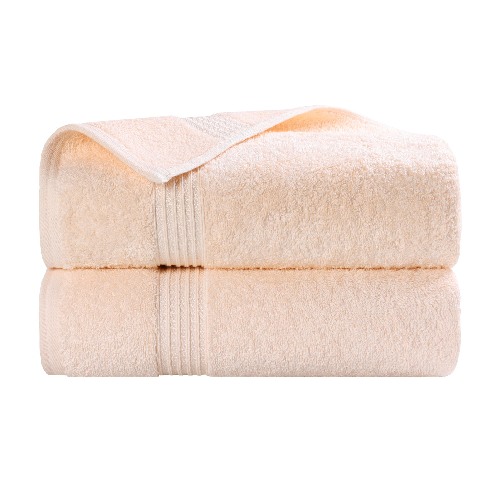 Oleg Egyptian-Quality Cotton Highly Absorbent Medium Weight Bath Sheet Set, Peach, Bath Towels - 2 Pack