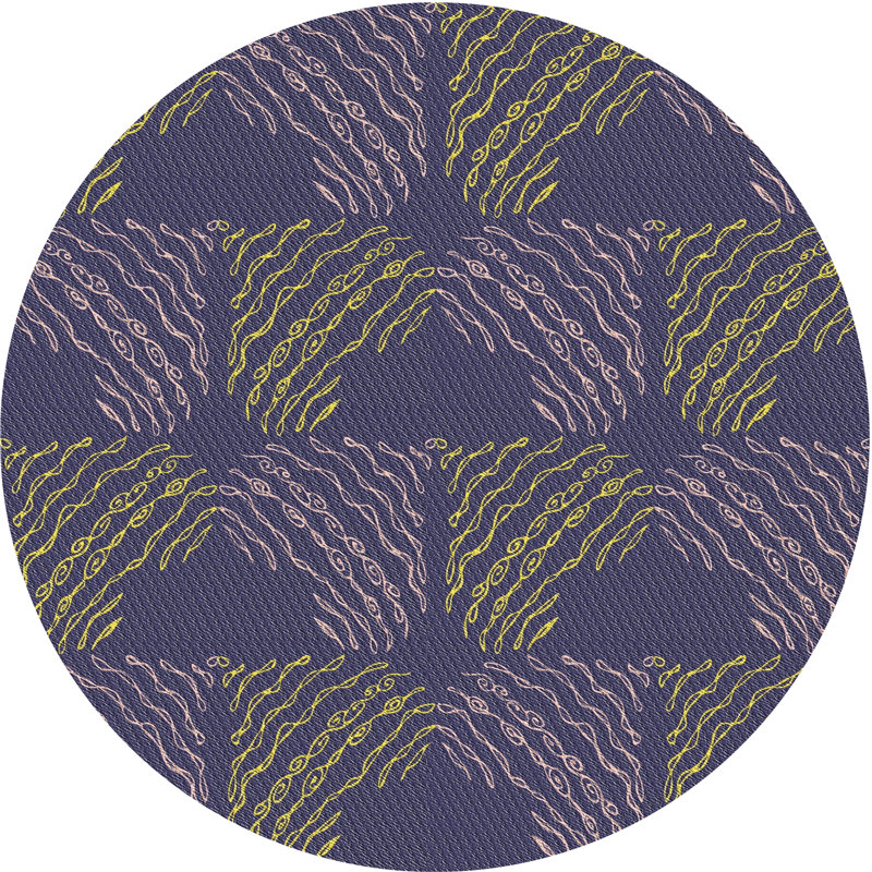 Tapis bleu royal, Rond 6 pi