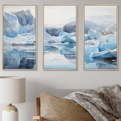 Minimalisme Groenland Horizon - ensemble de reproduction d'art mural Glacier