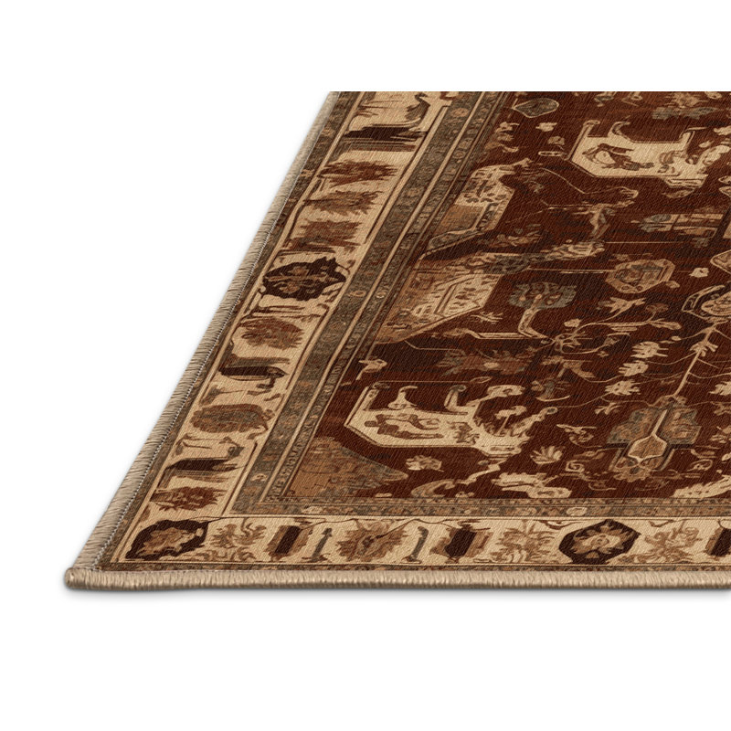 Tapis brun lavable à la machine, Rectangulaire 2 pi x 3 pi