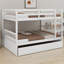Lit superposé multifonctionnel en bois avec lit gigogne, échelle, garde-corps et conception convertible-234424798