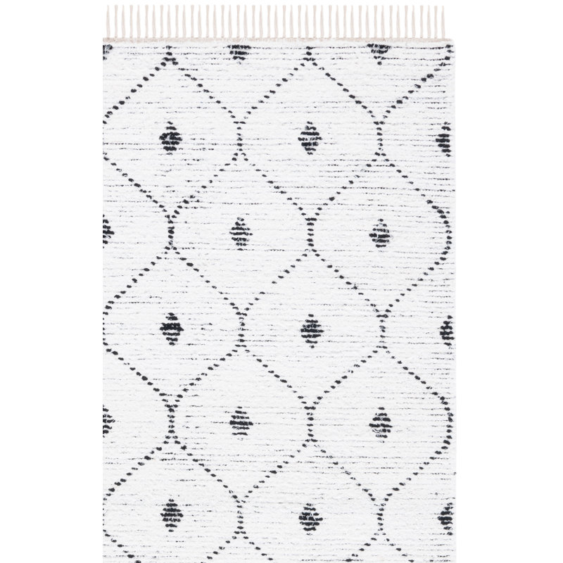 Daloris Hand Woven Cotton Geometric Rug, Rectangle 5' x 8'