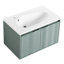 Meuble-lavabo mural de 30 po avec intérieur Wave, charnières à fermeture en douceur, lavabo en résine en forme de goutte, armoire contemporaine pour petits espaces 30 po, portes, finition, lavabo, moderne