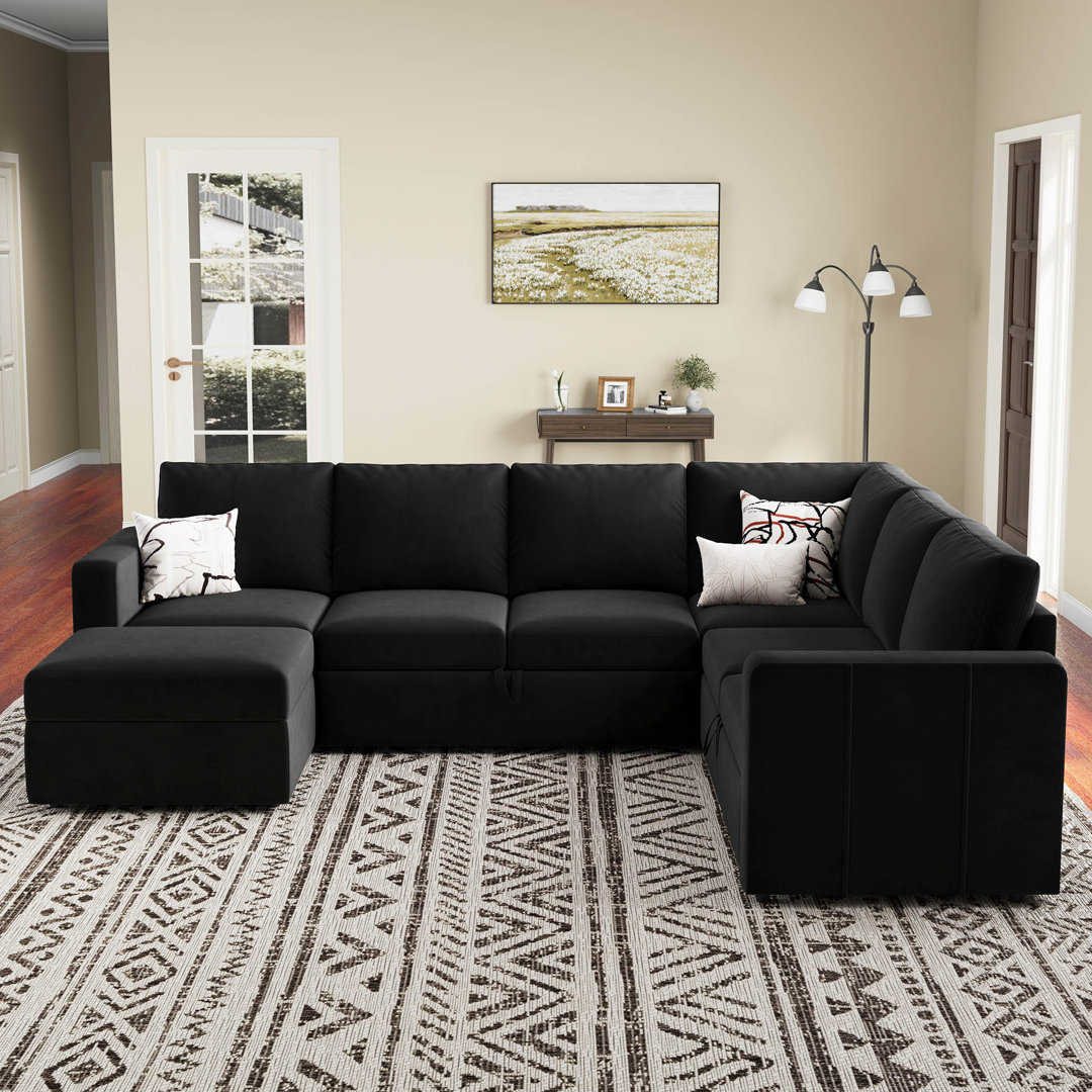 Seybert U Shaped Sofa Set Large Pullout Sofa Bed Modular Sectional Couch With Storage Ottoman Mercer41 Body 