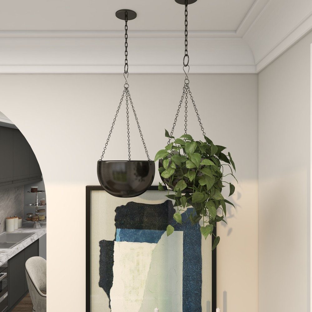 Benally 8" Hanging Planter, Black