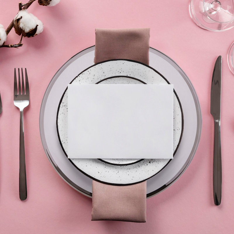 Ida Set of Four 33cm Dia Plain Charger Plates with Silver Rims