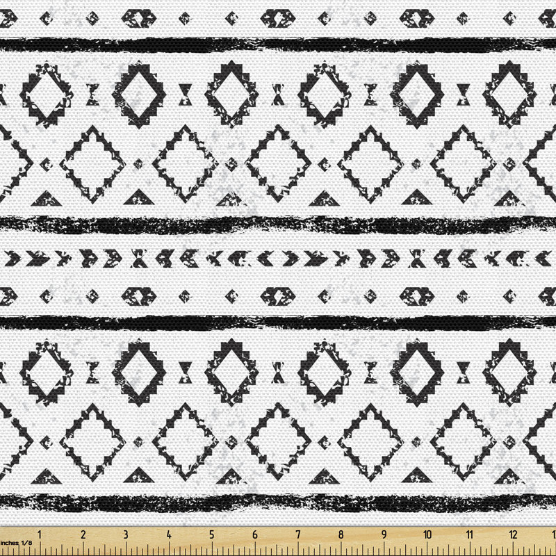 Tissu noir et blanc Ambesonne, l 58 po x L 180 po