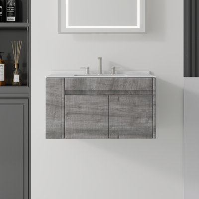 Meuble-lavabo flottant avec lavabo