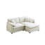 Canapé modulaire en L beige avec repose-pieds 2 places pour petits espaces de vie-58904383-58904386