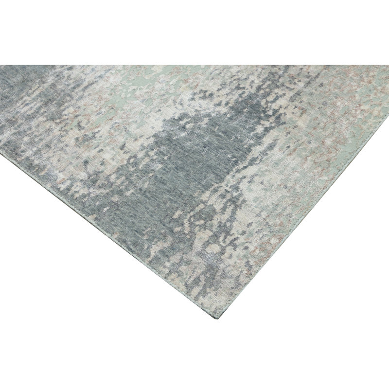 Hand Woven Wool Abstract Area Rug, Rectangle 6' x 9'