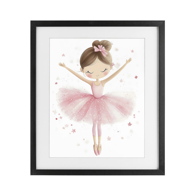 «Graceful Ballerina Pose», reproduction sous verre encadrée, design by Creative Studio, H 21 po x l 17 po, Cadre noir minuit