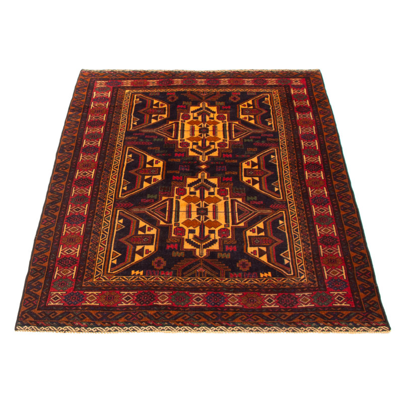 Tapis bleu marine Teimani 4 pi 5 po x 6 pi 3 po